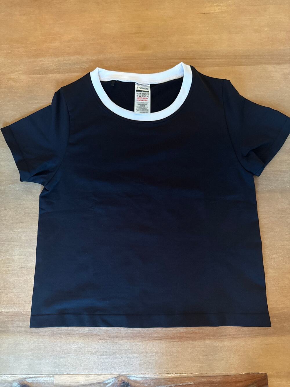 Gymshark Everyday Seamless Contrast Black Cream Tee Short Sleeve Top Size L - Picture 1 of 5